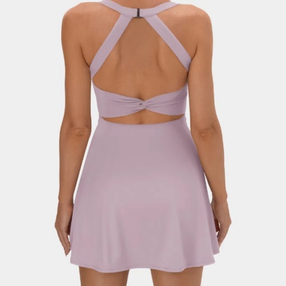 2 Halara Backless Twisted Active Easy Peazy Dresses